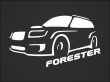 Наклейка на заднее стекло Subaru Forester (белая)